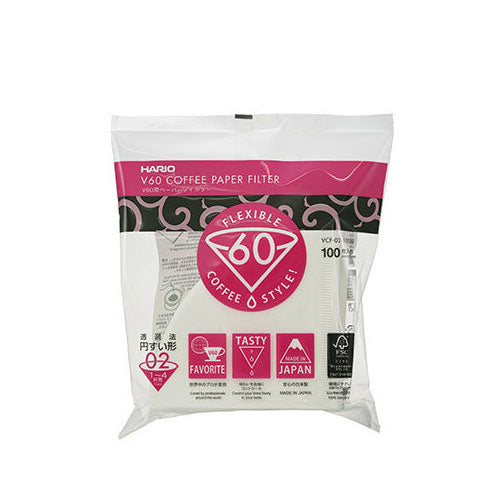 Hario V60 White Paper Filters, Size 02 (100 ct)